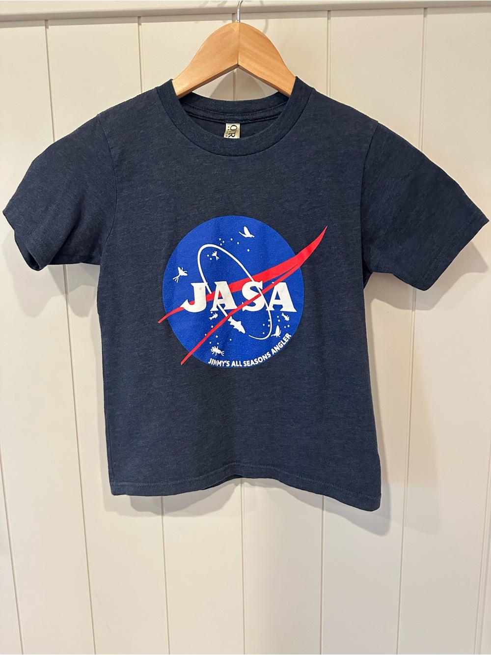 Ouray Boys Jimmy’s All Seasons Angler JASA Graphic Tee Navy Size Small